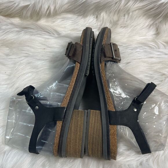 Naot Leather Buckle Brown and black ankle strap Sandal rubber soles Sizes EU - Picture 5 of 10